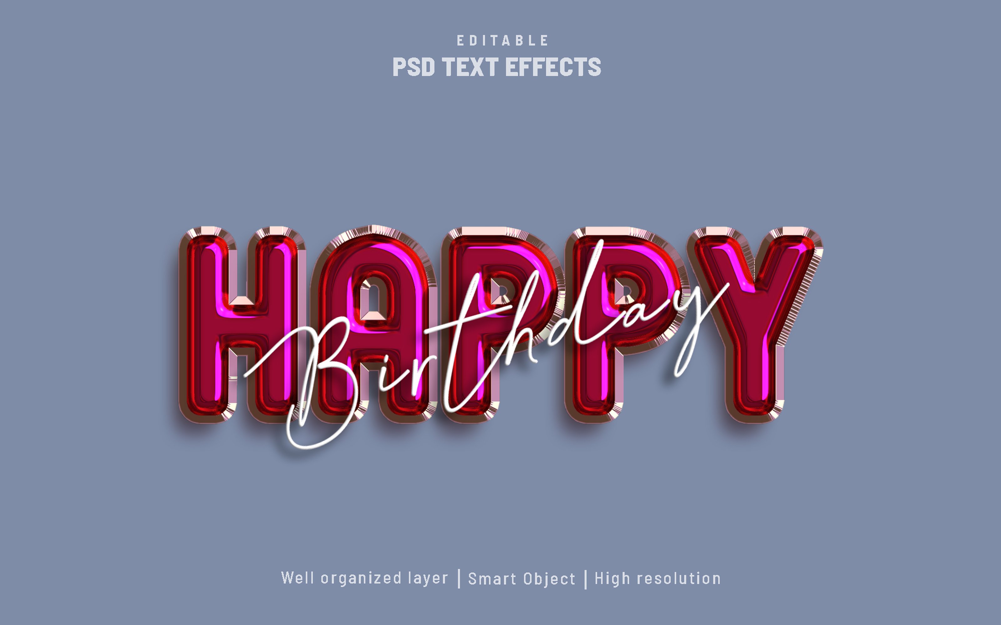 Happy birthday balloon texT effectcover image.