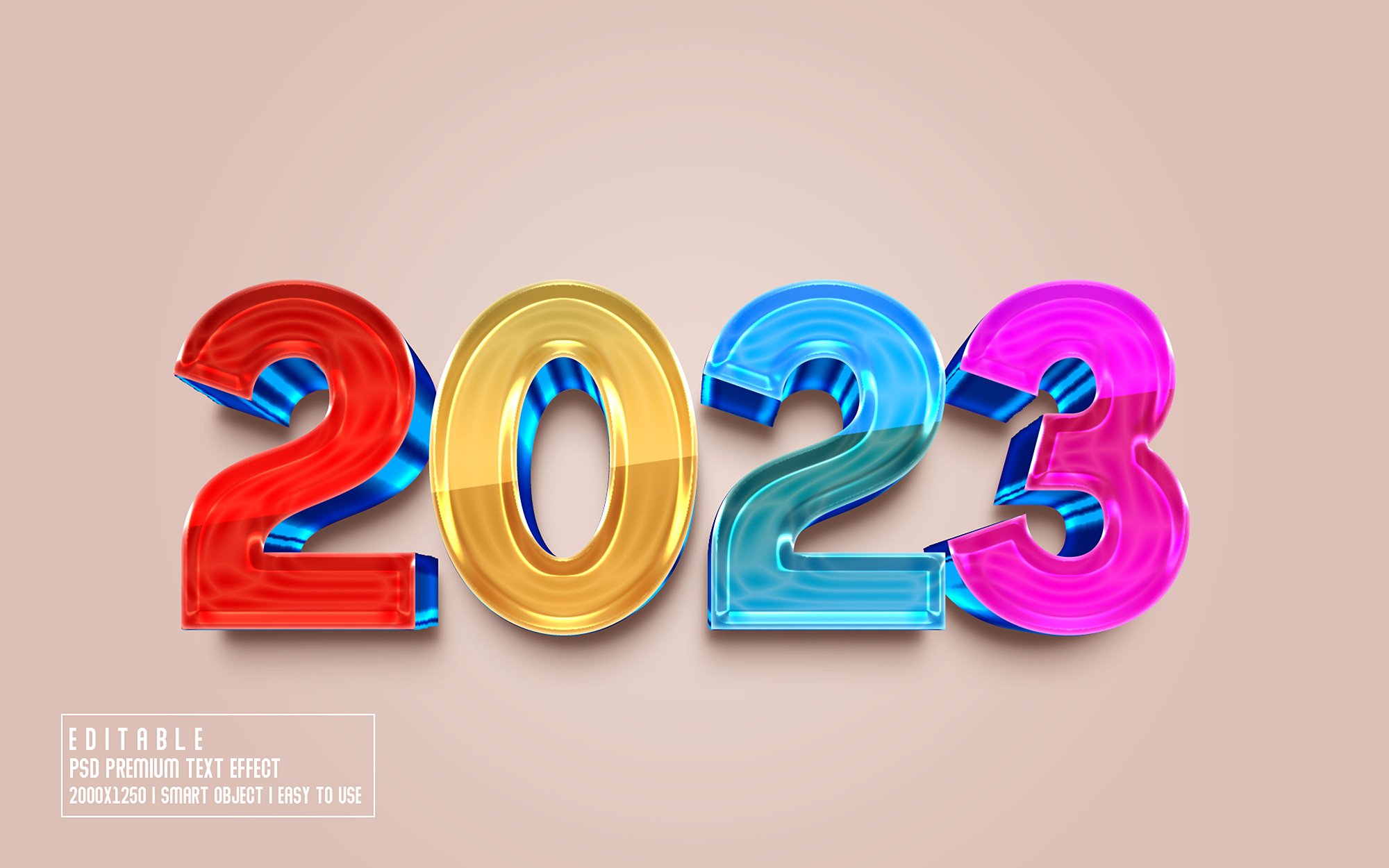 2023 3D Editable Text Effect stylecover image.