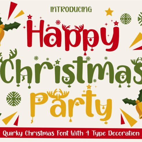 Happy Christmas Party - Xmas Font cover image.