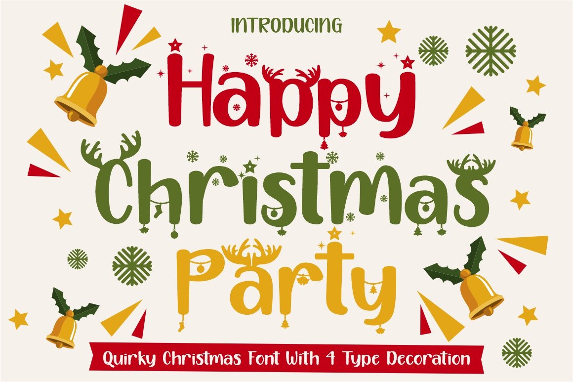 Happy Christmas Party - Xmas Font cover image.