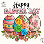 はやはやイースターページ happy-easter-day-eggs-floral-