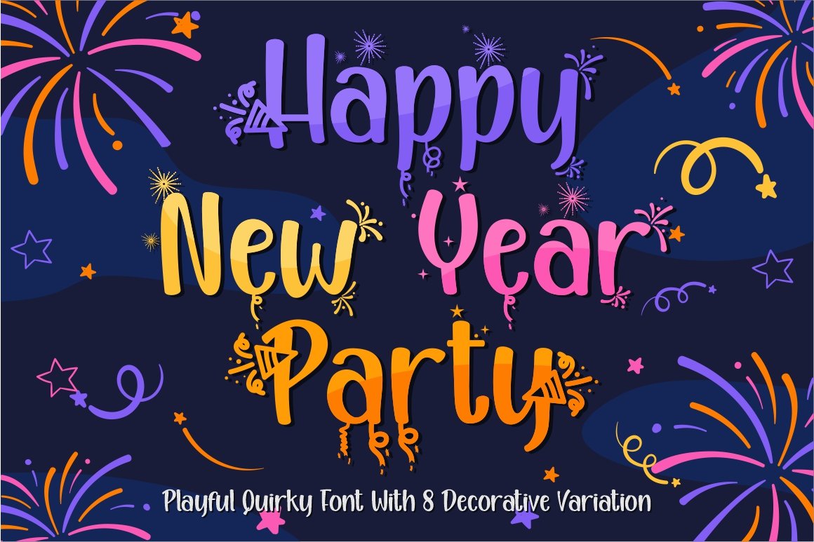 Happy New Year Party - Quirky Font cover image.