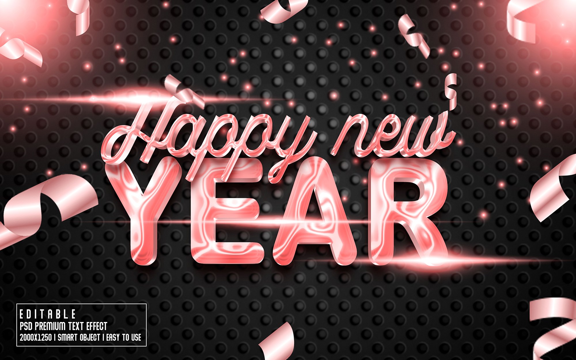 2023 Happy New Year 3D Text Effectcover image.