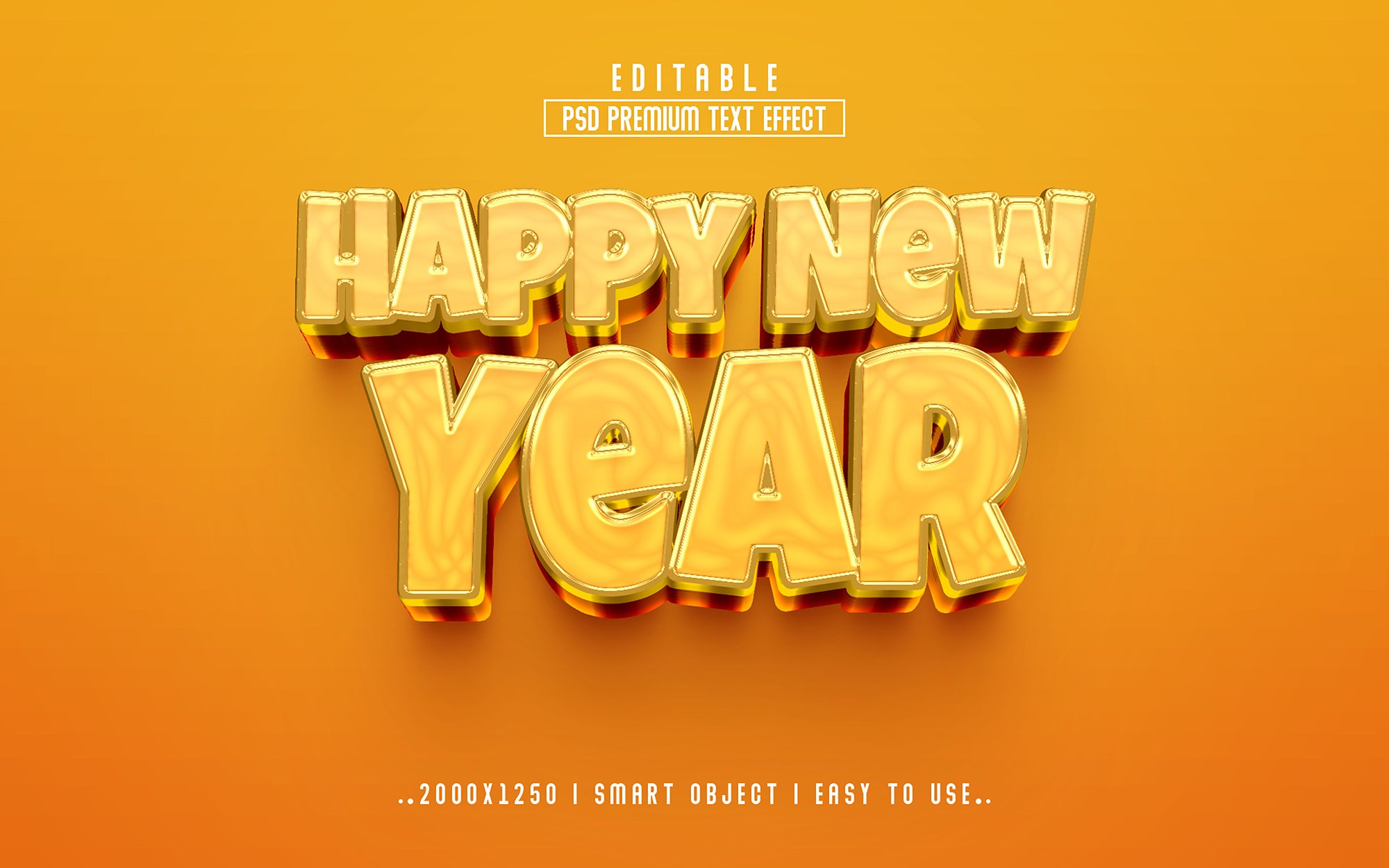 Happy new year 3D Text effectcover image.