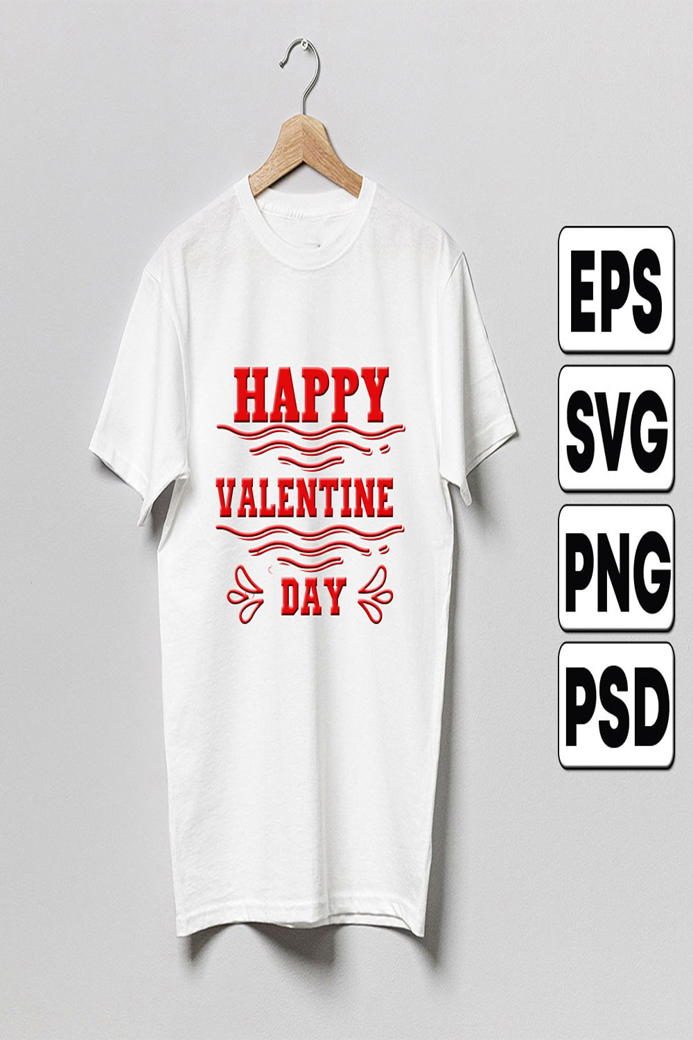 Happy Valentine day pinterest preview image.