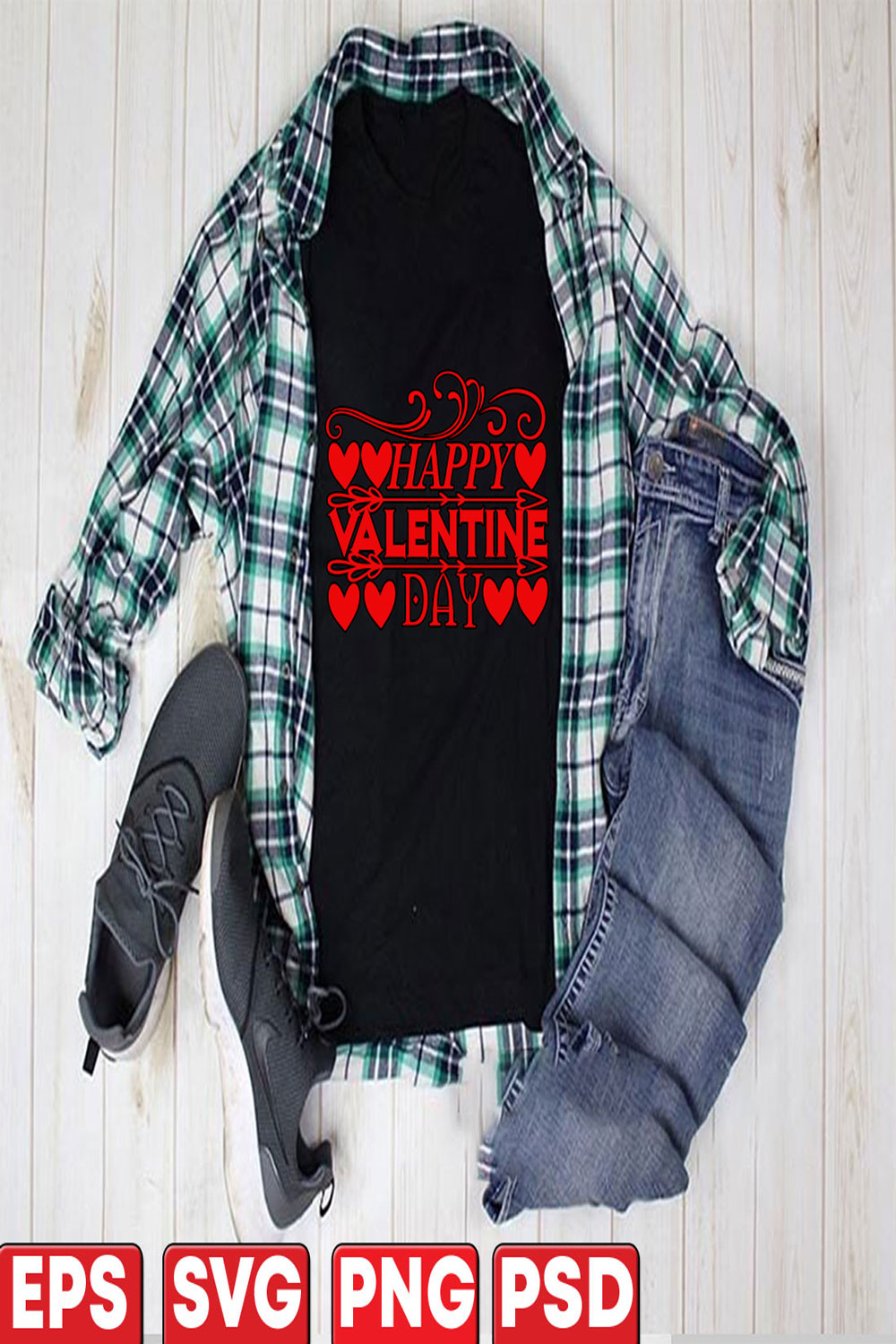 Happy-Valentine-day pinterest preview image.