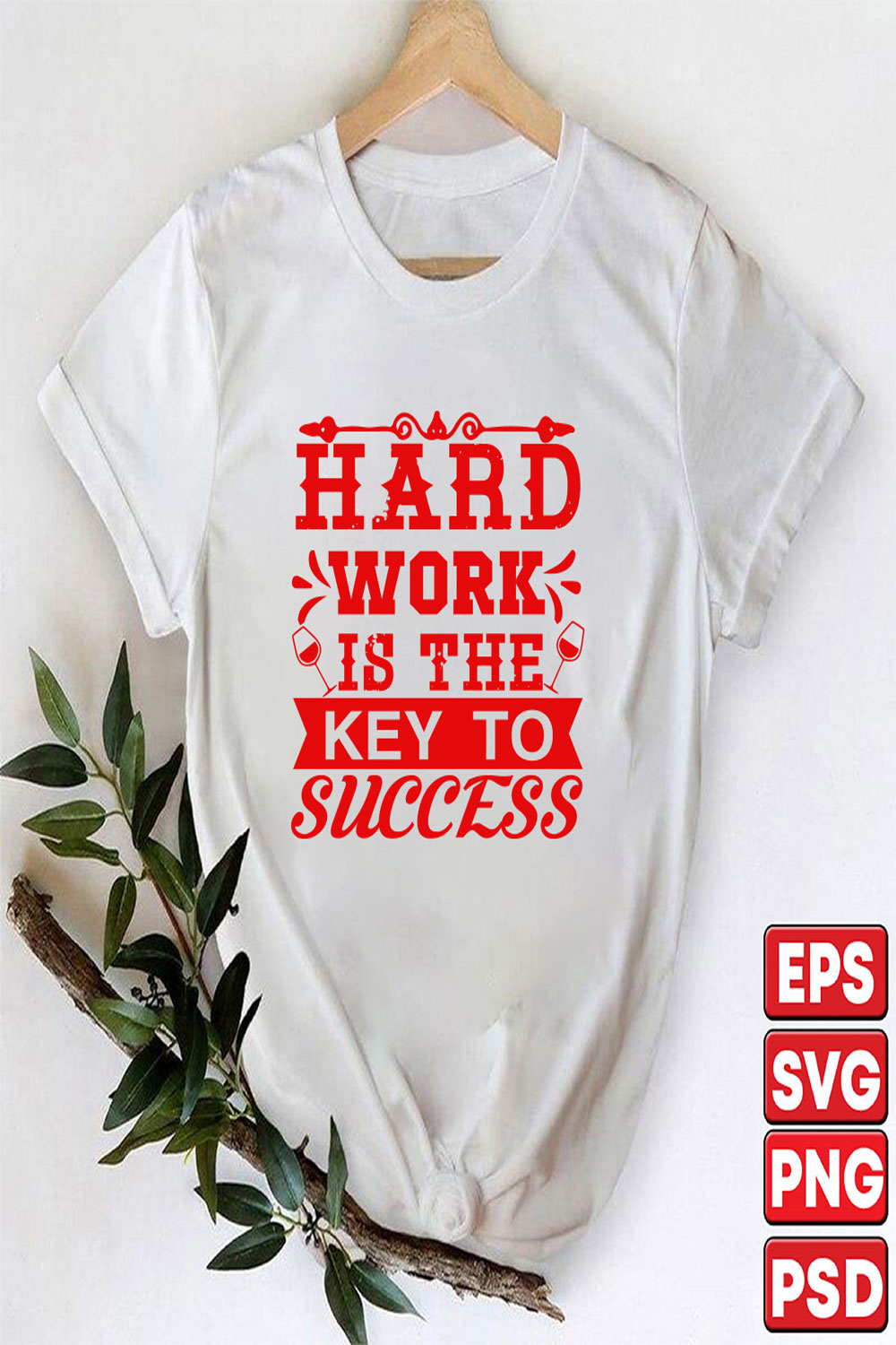 Hard work is the key to success pinterest preview image.