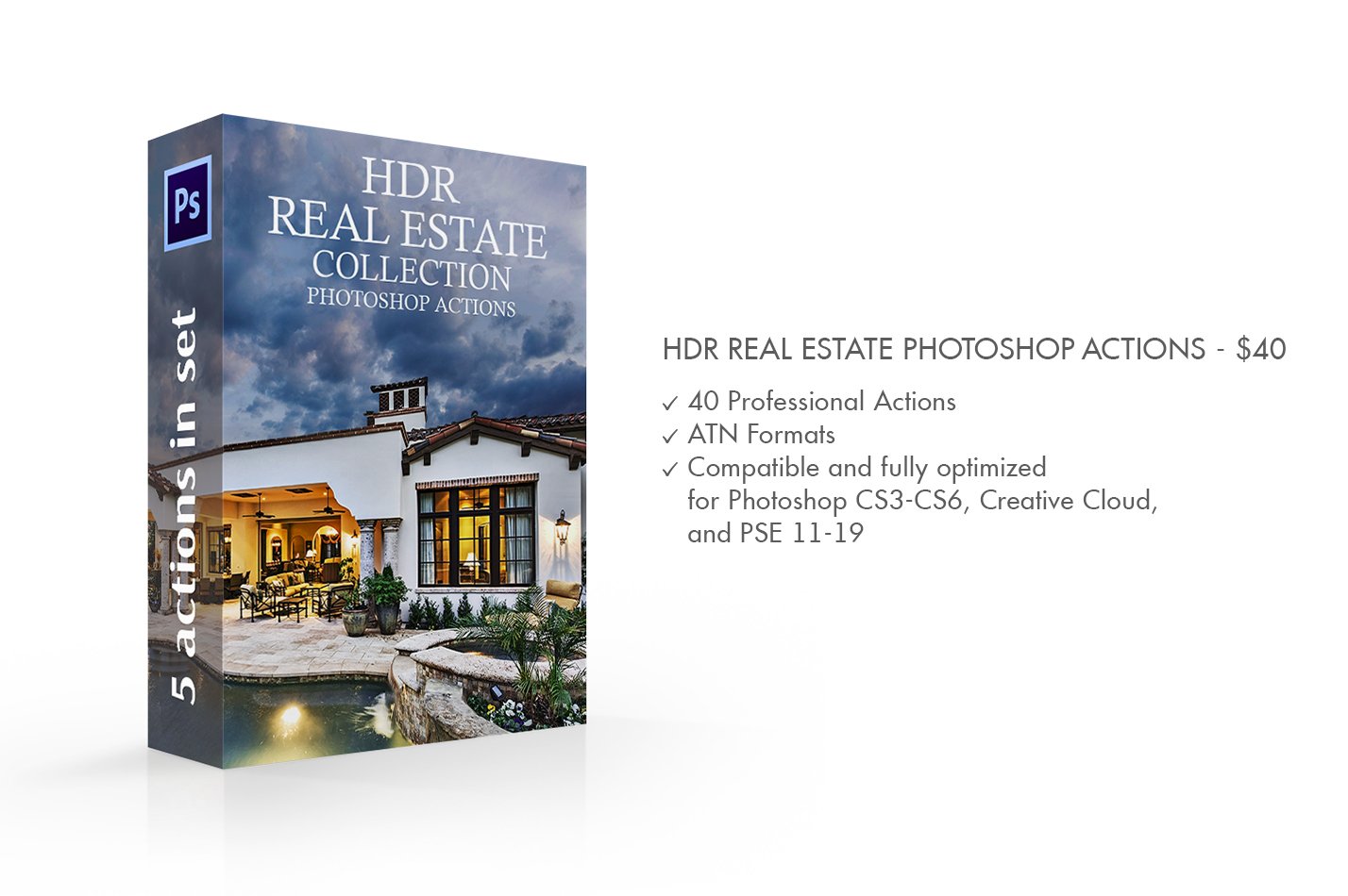 HDR Real Estate Photoshop Actionspreview image.