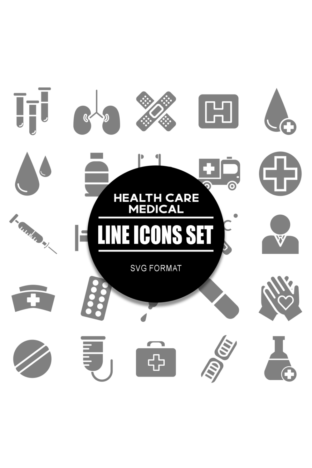 Healthcare & Medical Icon Set pinterest preview image.