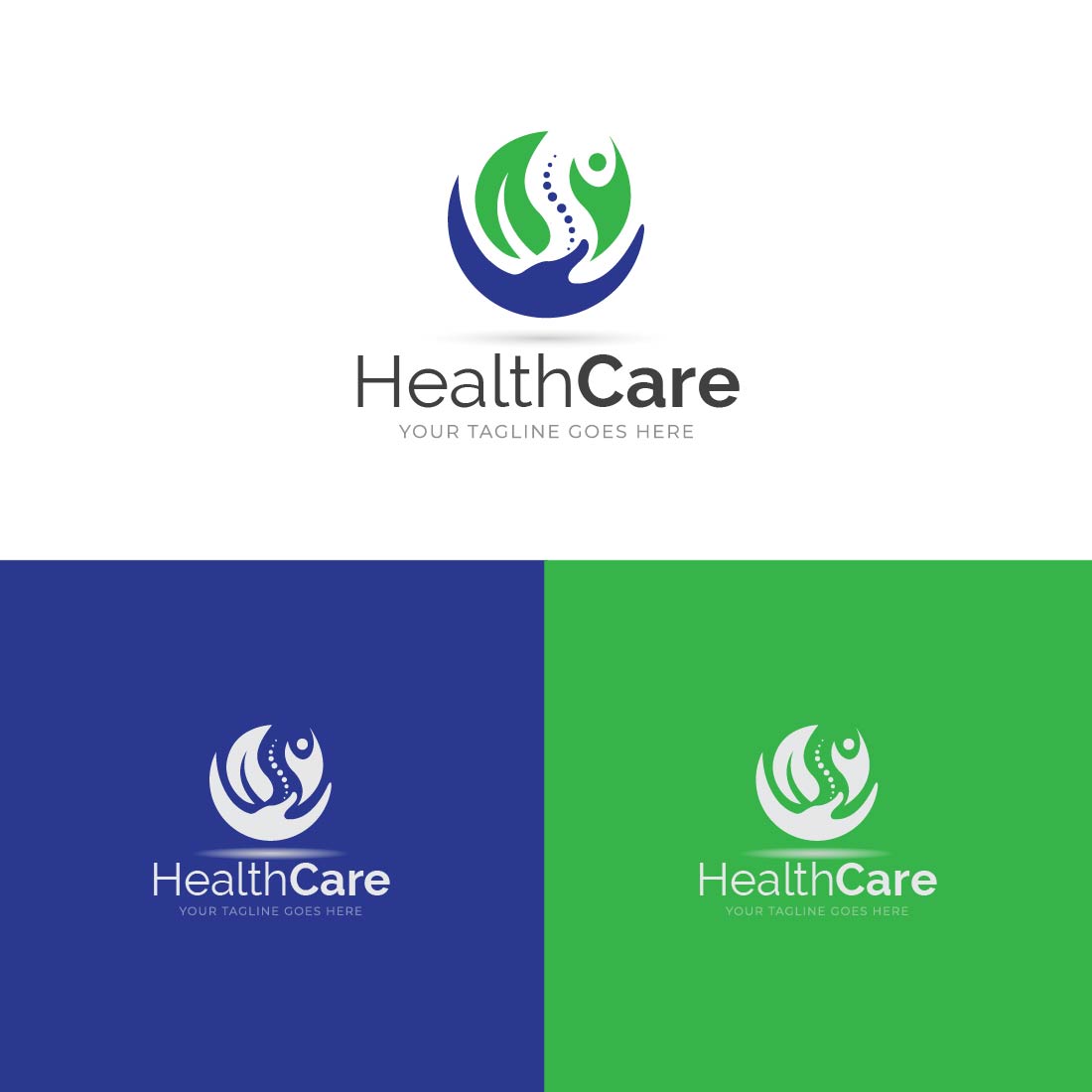 Health care logo design preview image.