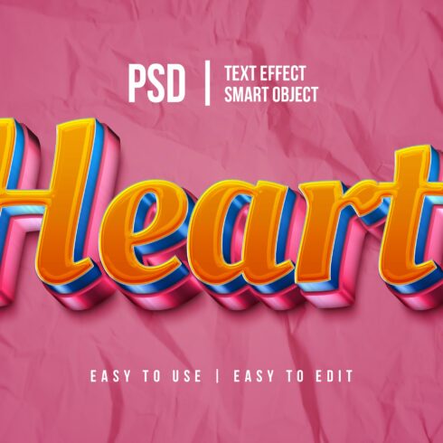 editable text effect heart wordcover image.