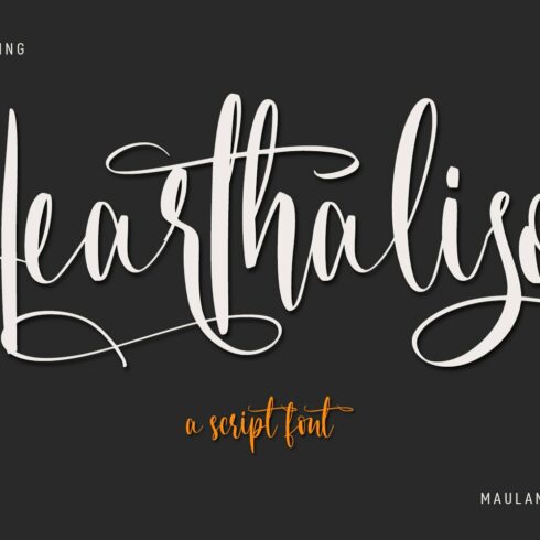 Hearthaliso Elegant Script Font cover image.