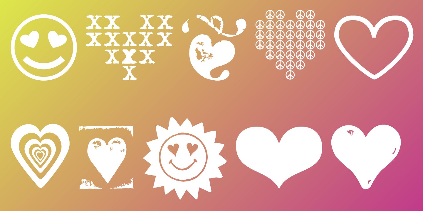 hearts love smile 4 font sample by typo graphic design 771