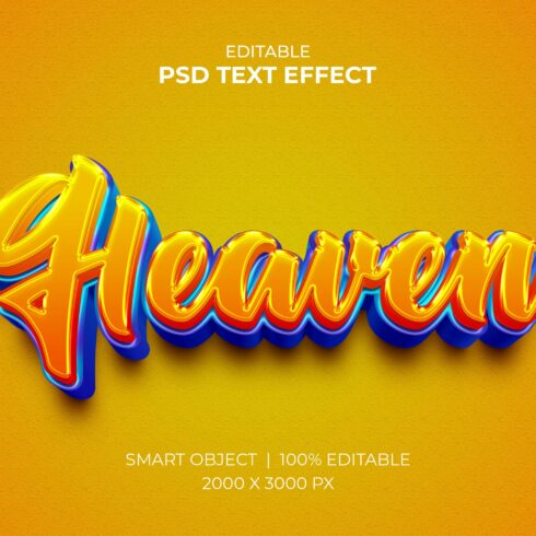 Heaven editable 3d text effectcover image.