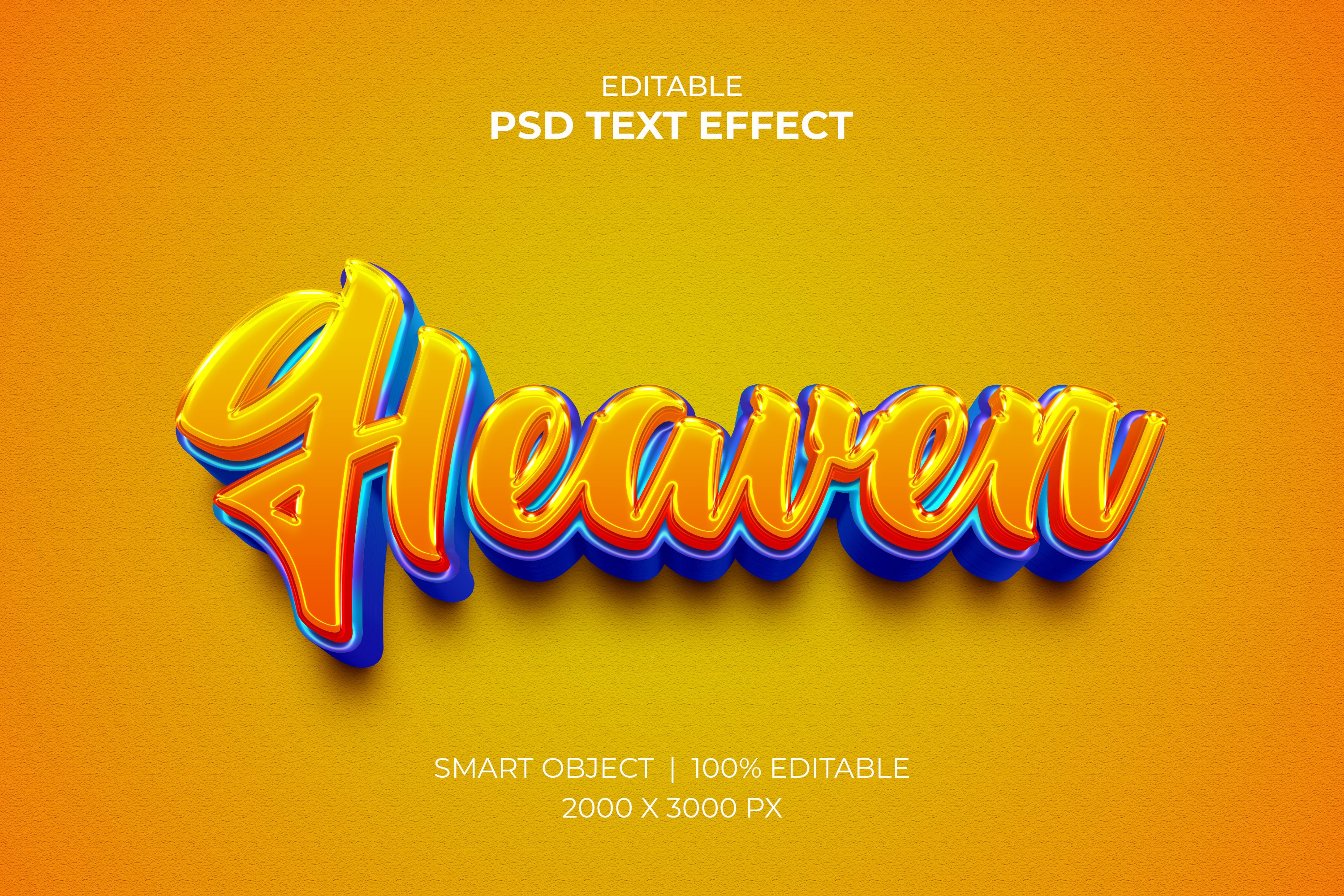 Heaven editable 3d text effectcover image.