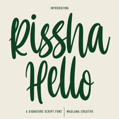 Hello Rissha Handwritten Script Font cover image.