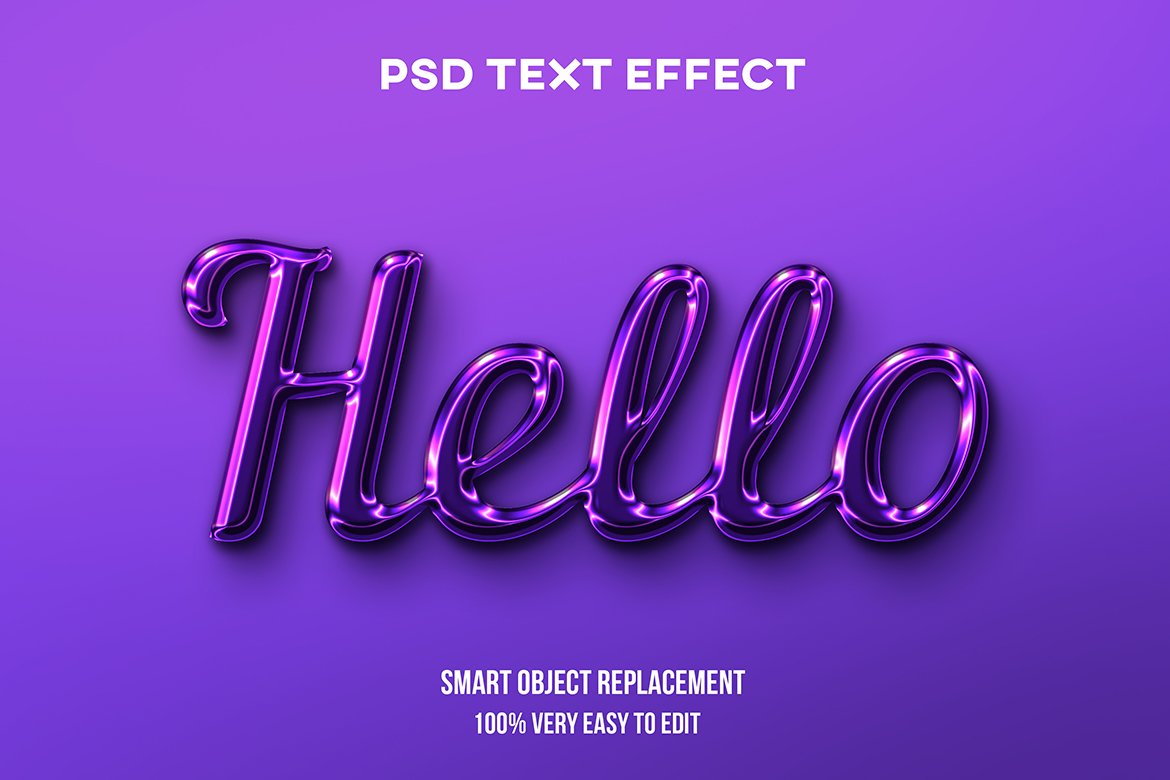 Hello 3D Text Effect Psdcover image.