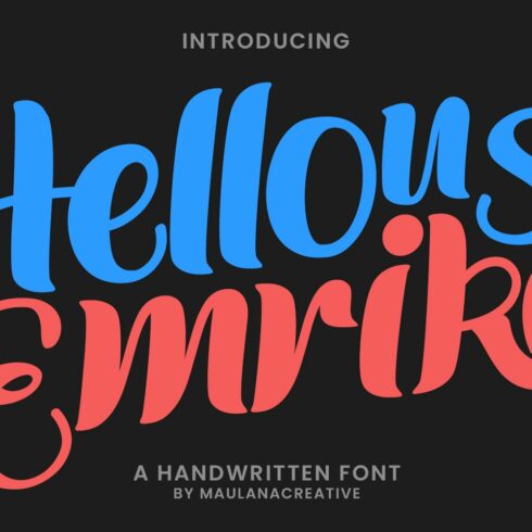 Hellous Emrika Handwritten Font cover image.