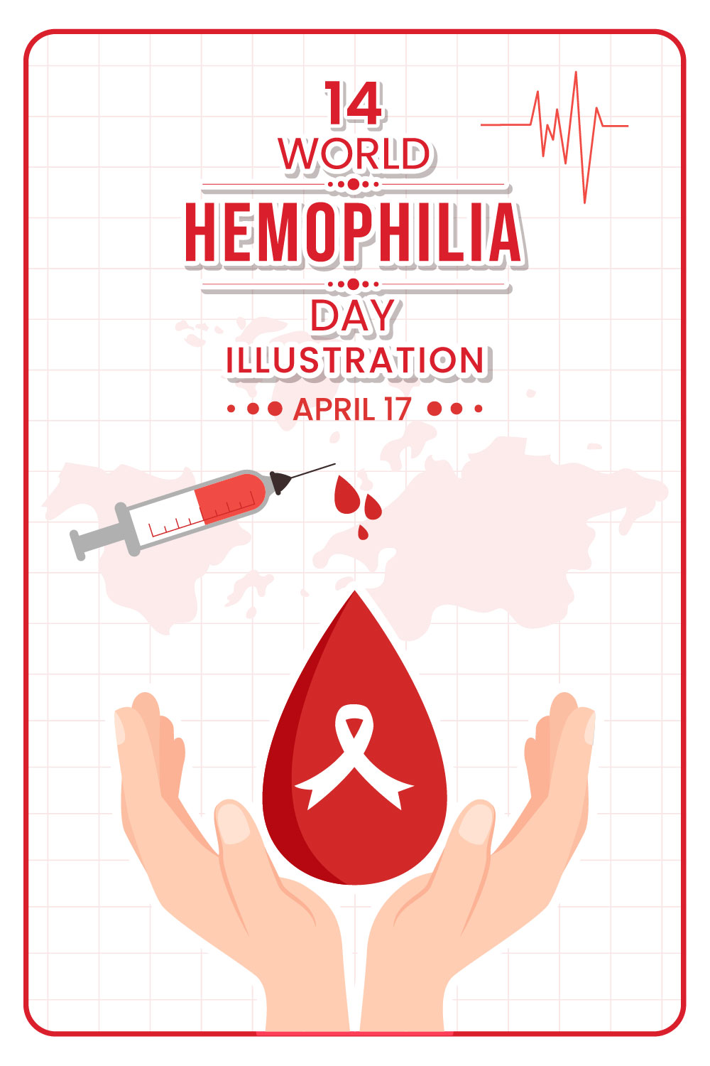 14 World Hemophilia Day Illustration pinterest preview image.