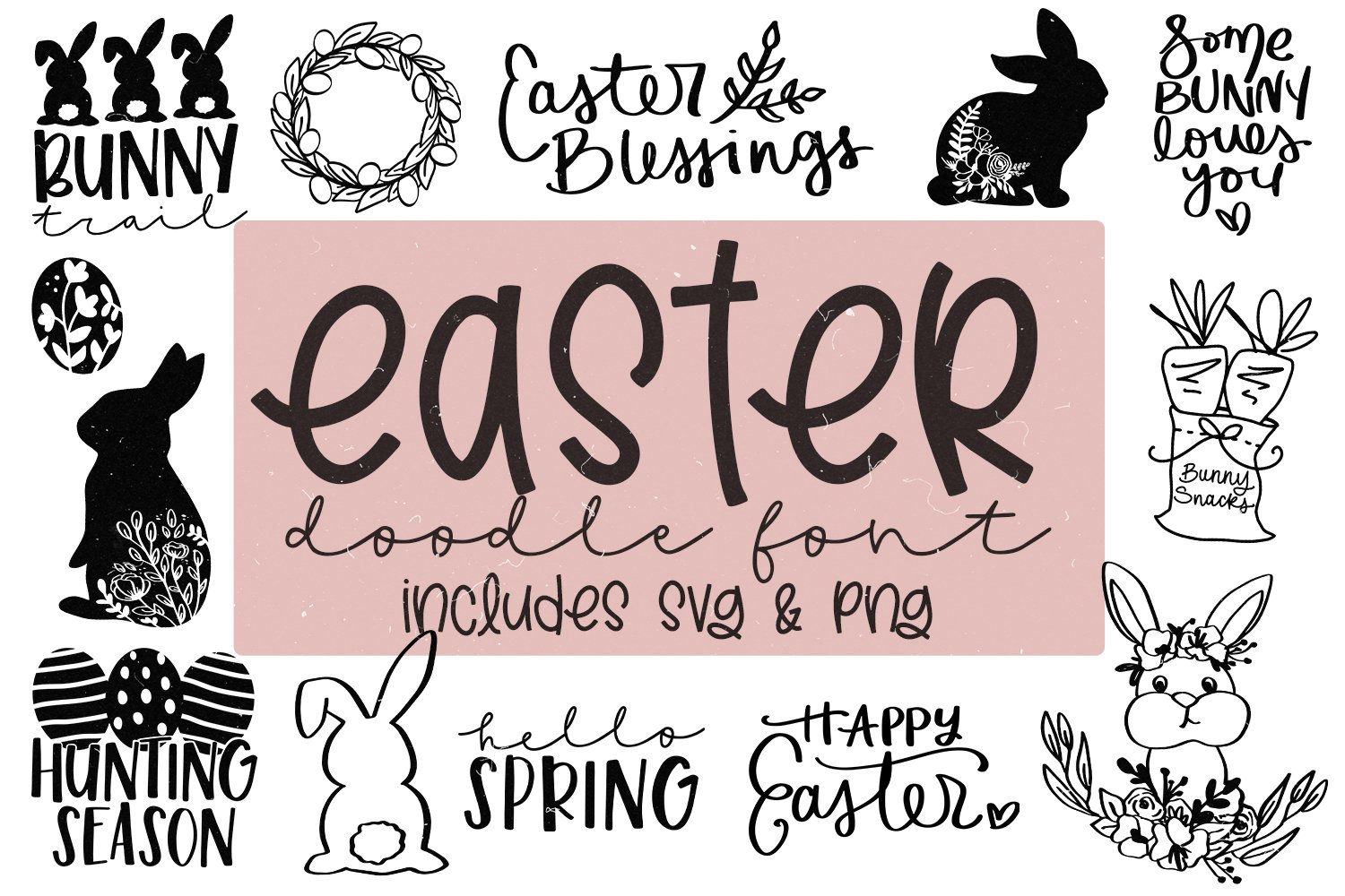 Easter Doodle Font | SVG Bundle cover image.