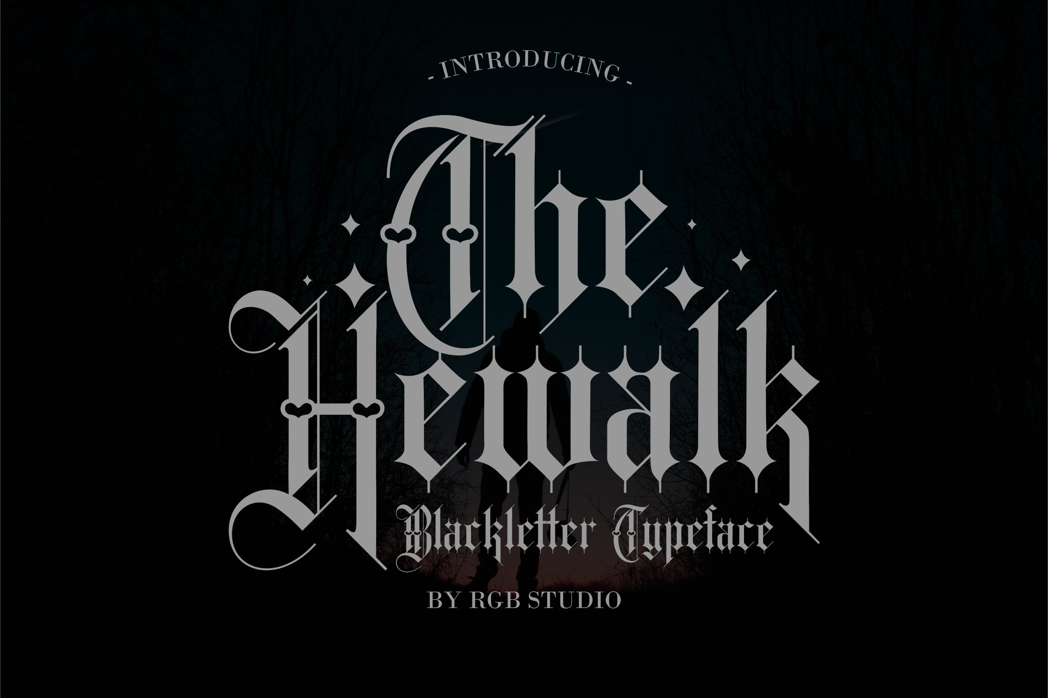 Hewalk - Blackletter Typeface Font cover image.