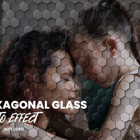 Hexagonal Glass Photo Effect Psdcover image.