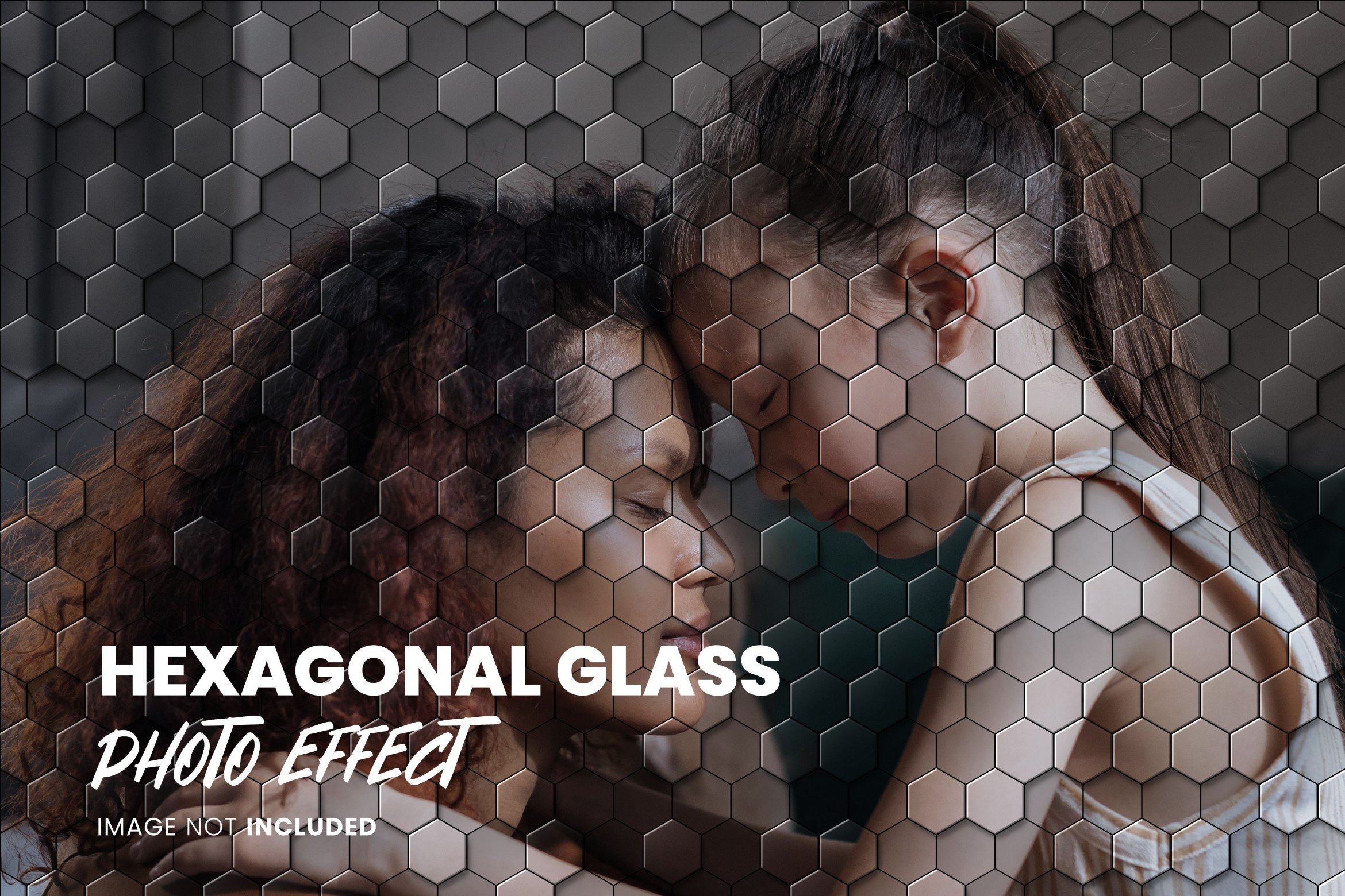 Hexagonal Glass Photo Effect Psdcover image.