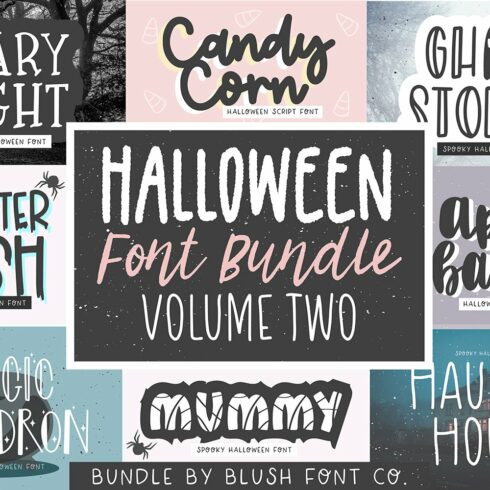 HALLOWEEN FONT BUNDLE Vol. 2 cover image.