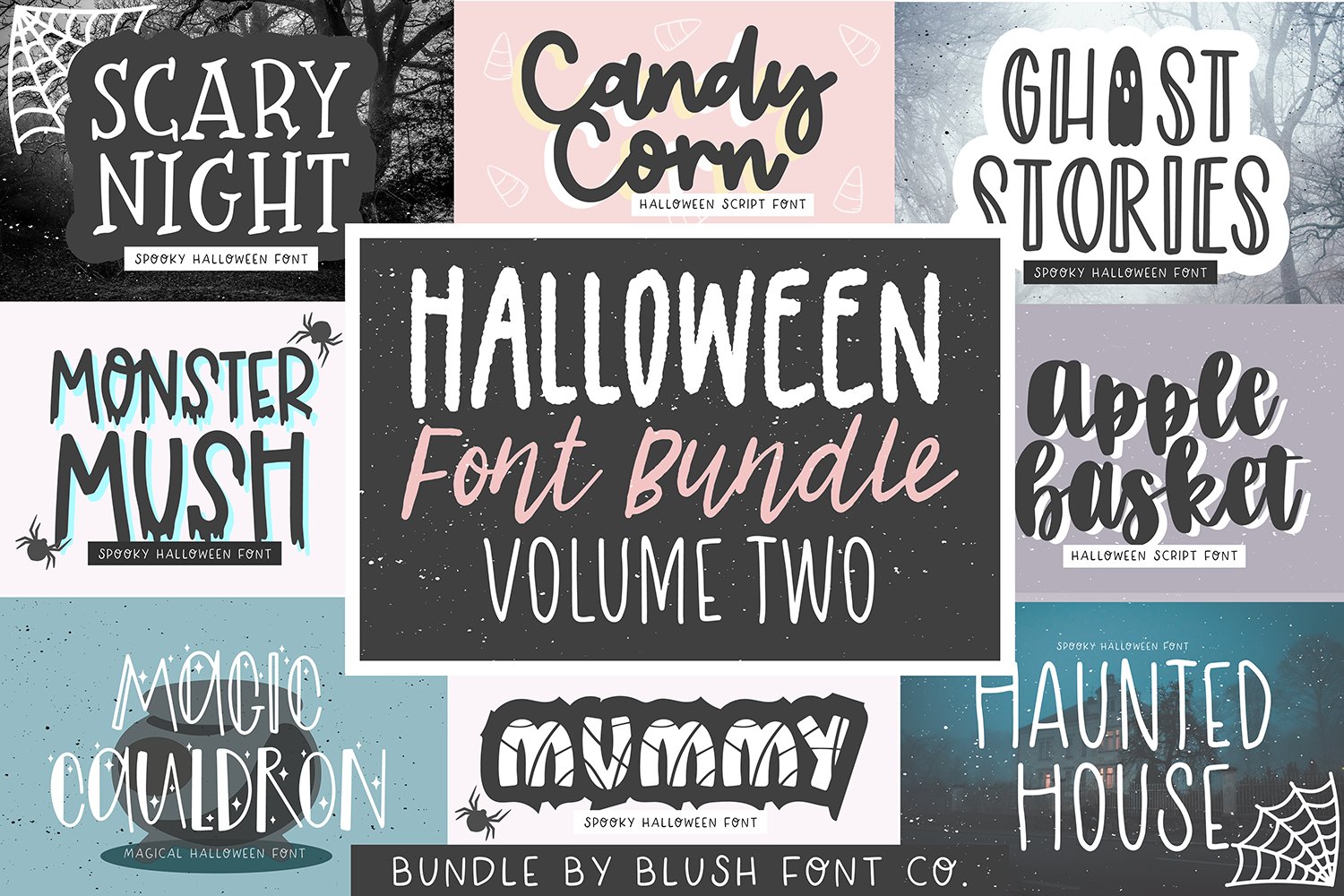 HALLOWEEN FONT BUNDLE Vol. 2 cover image.