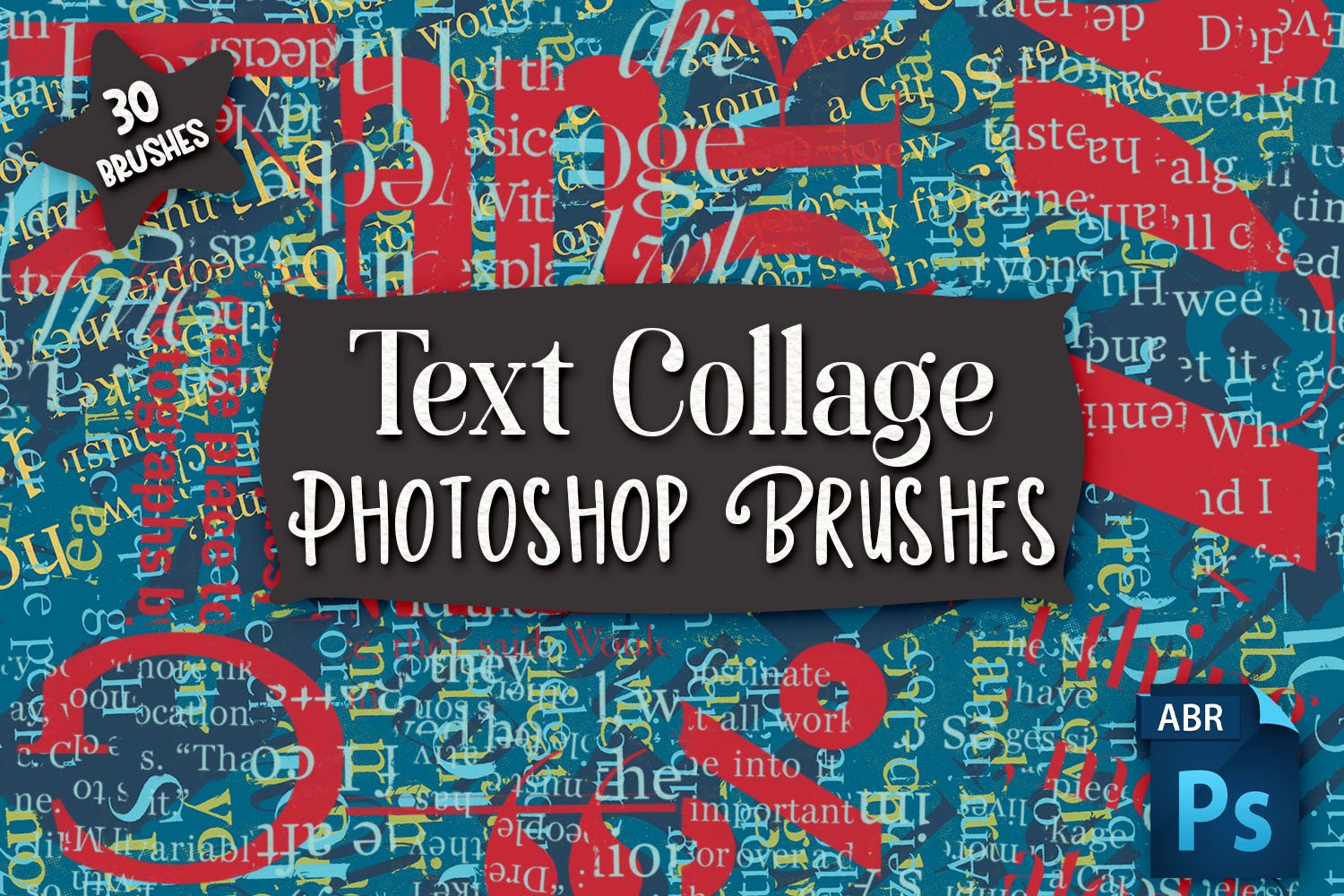 Text Collage Photoshop Brushescover image.
