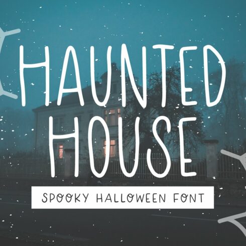 HAUNTED HOUSE Spooky Halloween Font cover image.