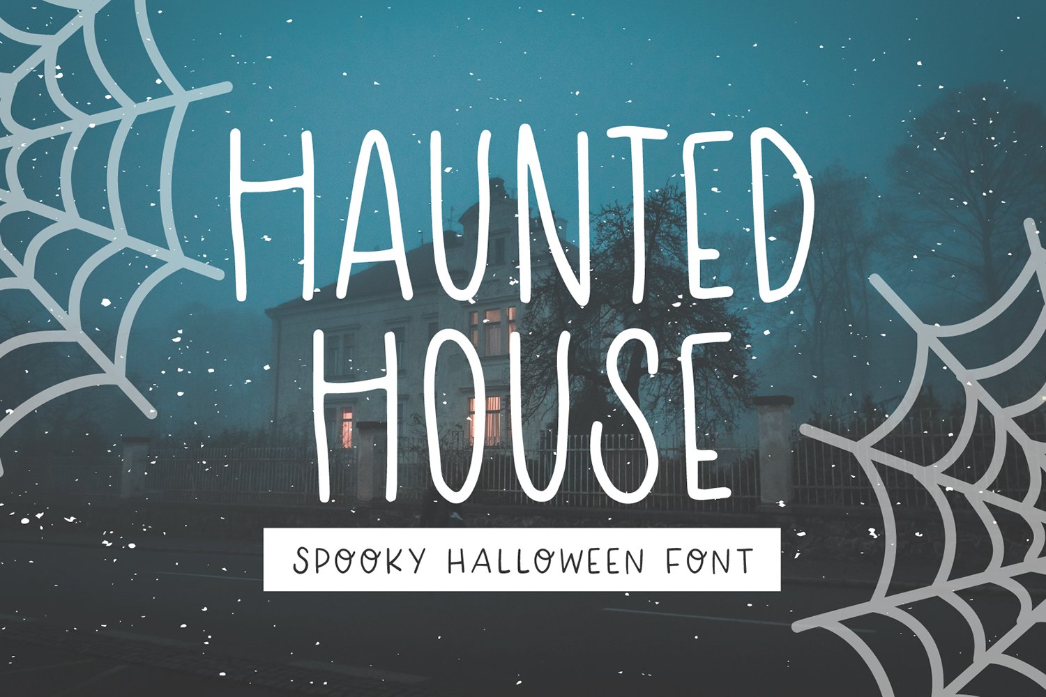 HAUNTED HOUSE Spooky Halloween Font cover image.