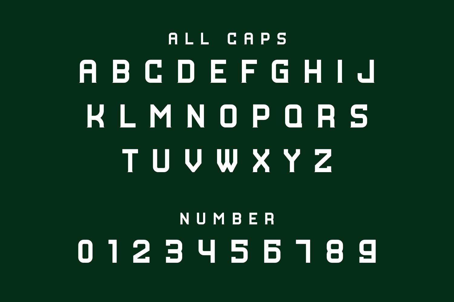 A green and white type of font with numbers.