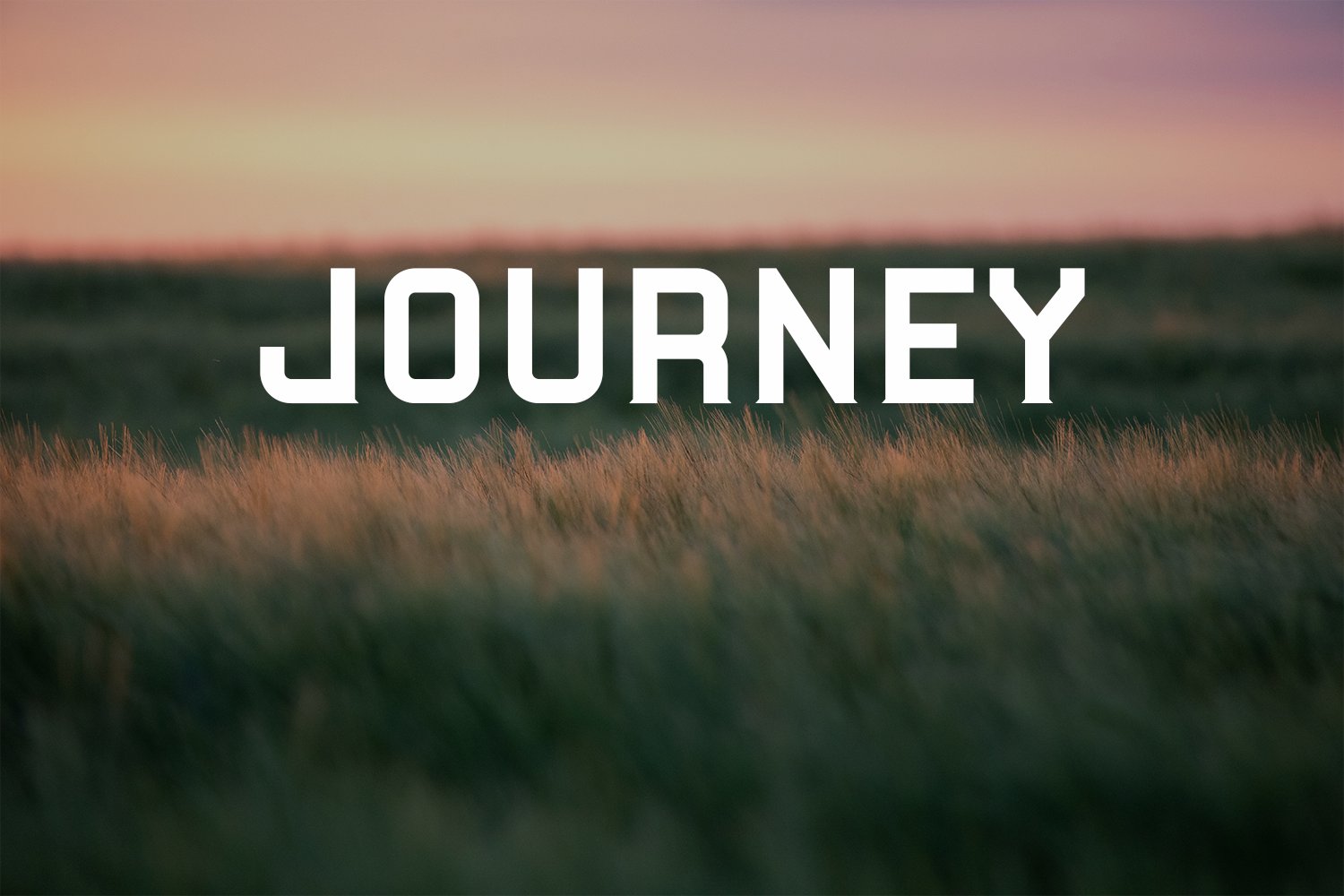 A field with the word journey in the middle of it.