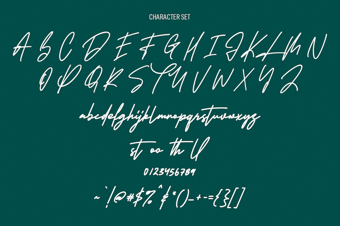 historikal signature script font 8 116