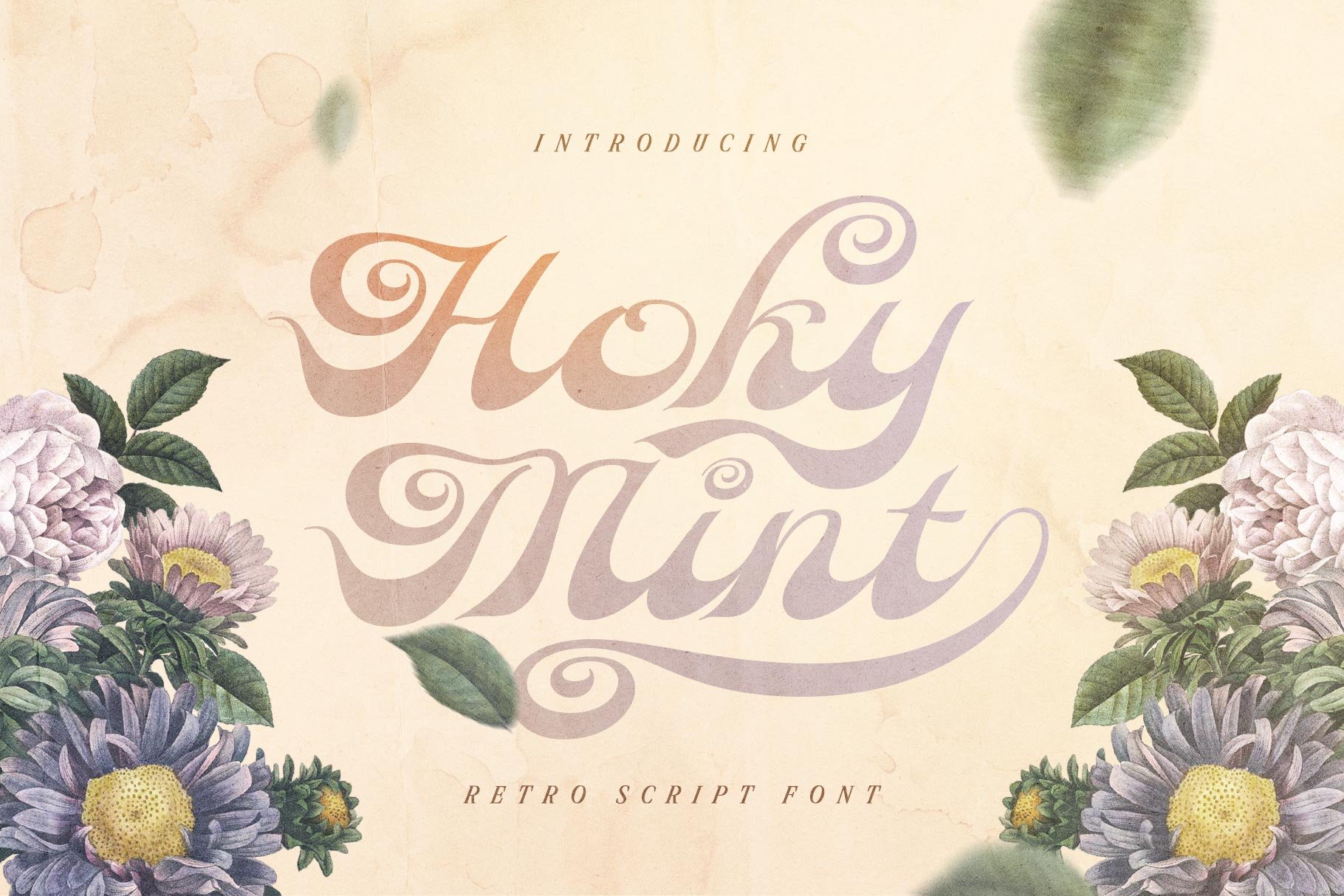 Hoky Mint Typeface preview image.