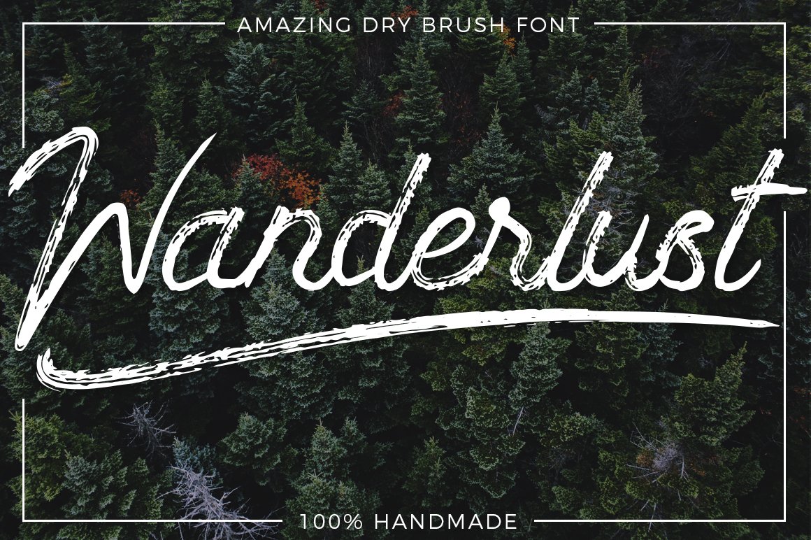 Wanderlust - Dry brush font cover image.