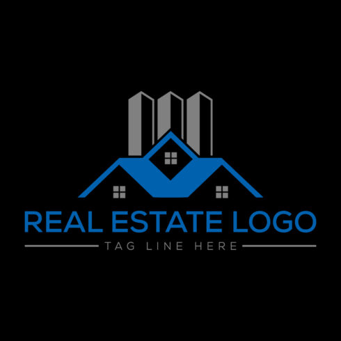 Real estate house logo design, Vector design template cover image.