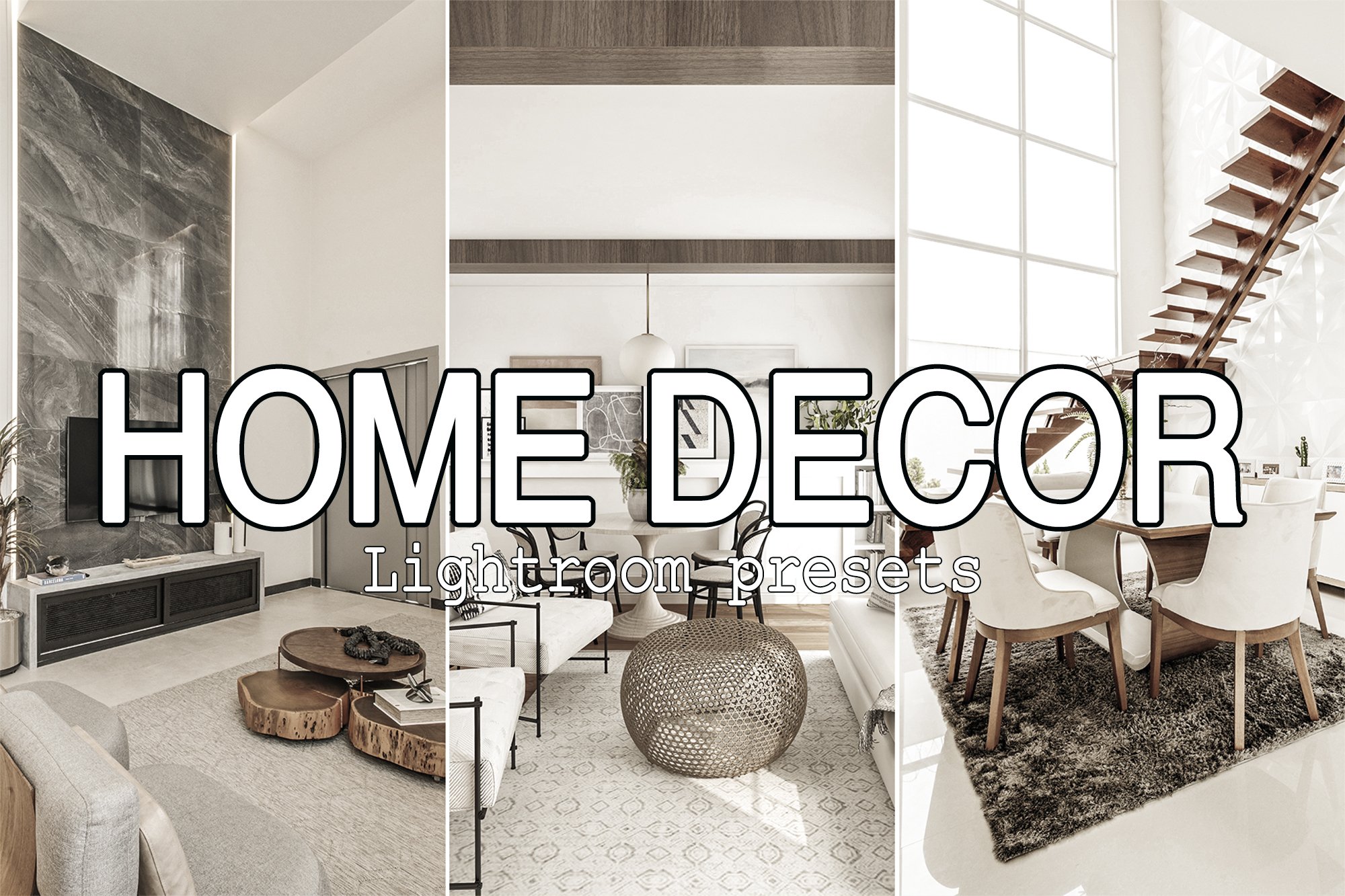 6 Home Decor Lightroom presetscover image.