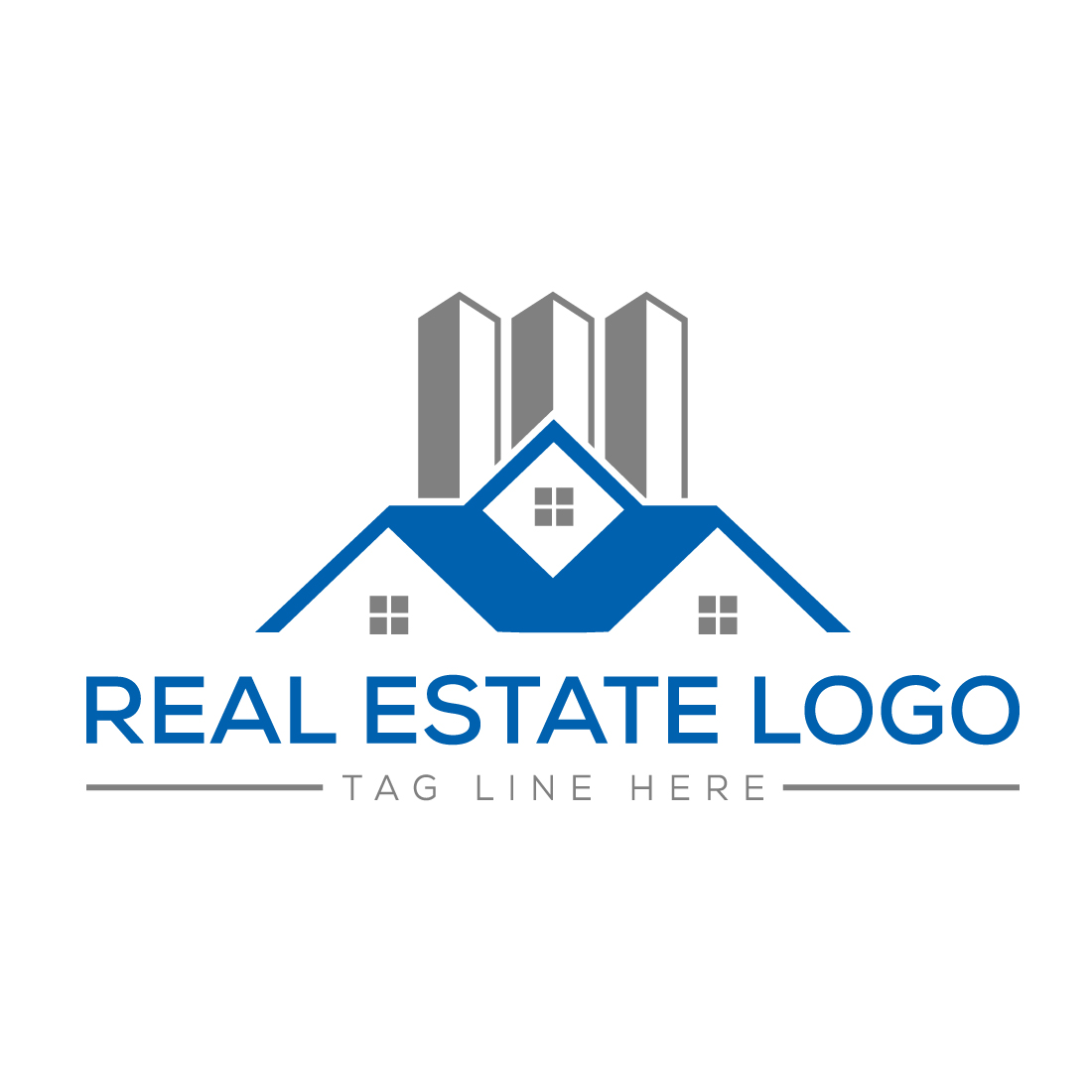 Real estate house logo design, Vector design template preview image.