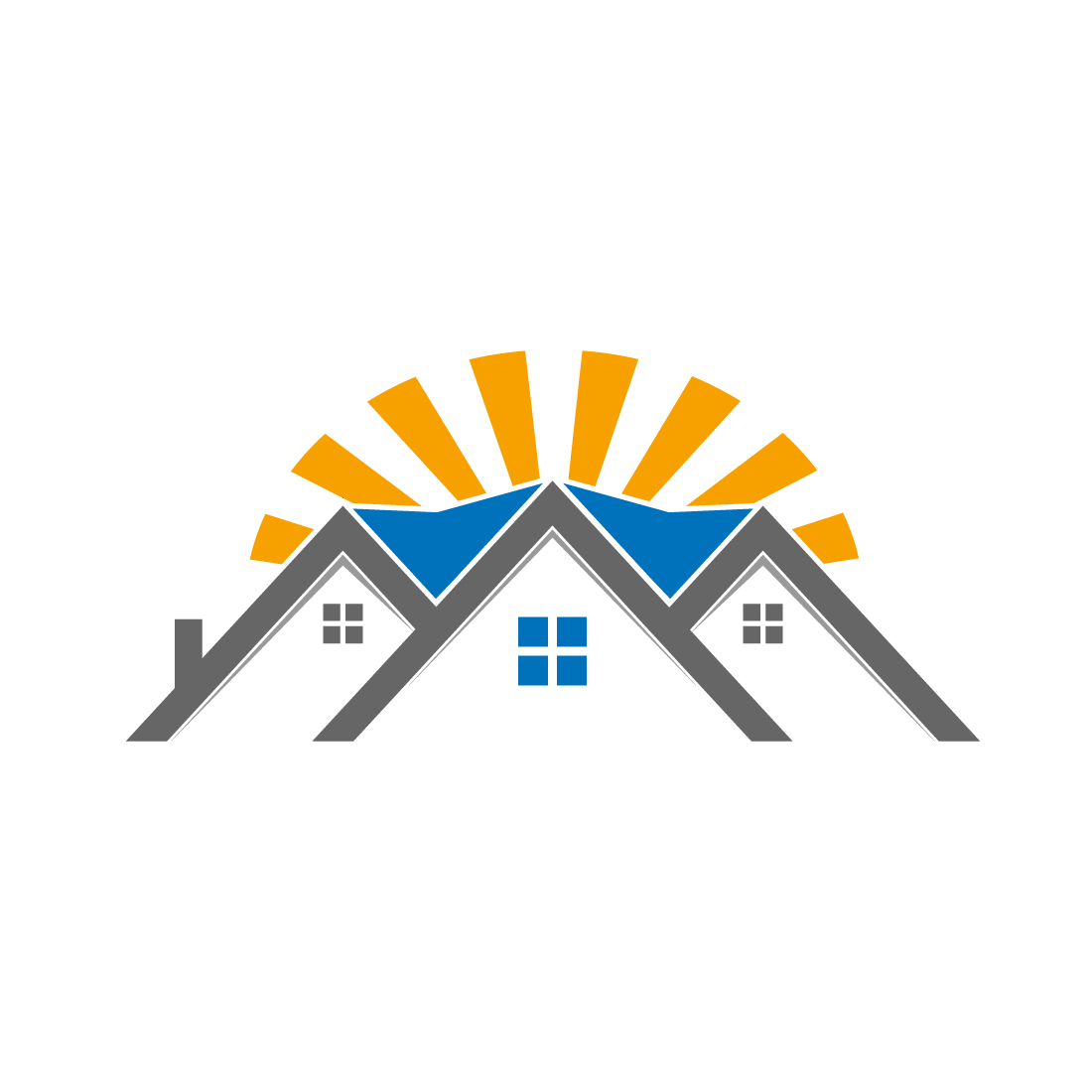 Real estate house logo design, Vector design template preview image.