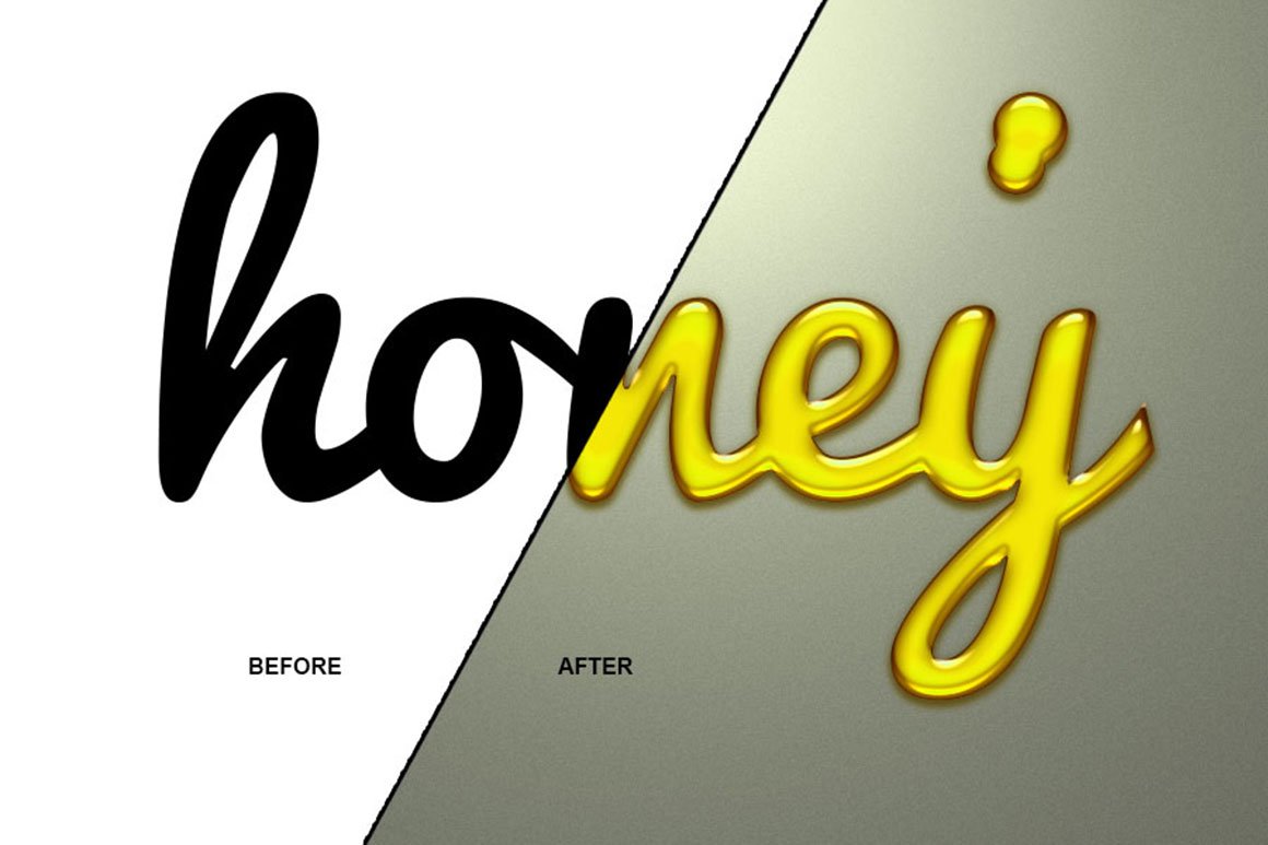 Honey Text Effect Photoshop Actionpreview image.