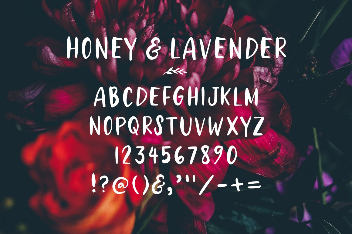 Honey & Lavender Cute Font + Extras preview image.