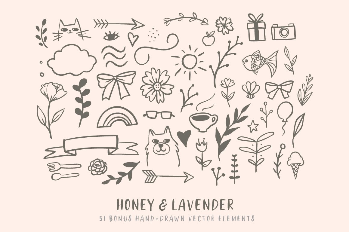 honey lavender handwritten font 6 640