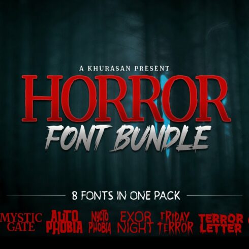 Horror Font Bundle cover image.