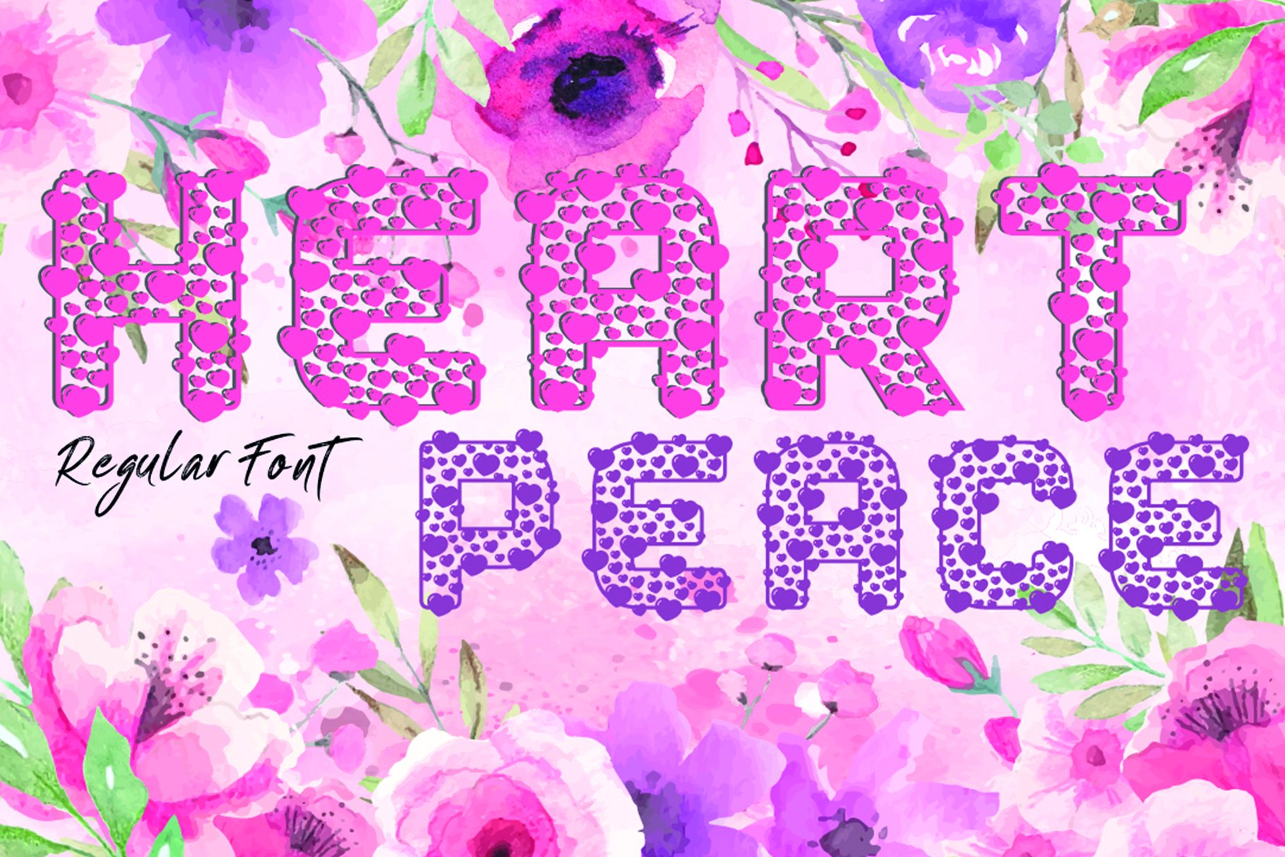 Heart Peace Font preview image.