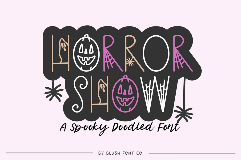 Pinhead Font HORROR SHOW Doodled Halloween Font – MasterBundles
