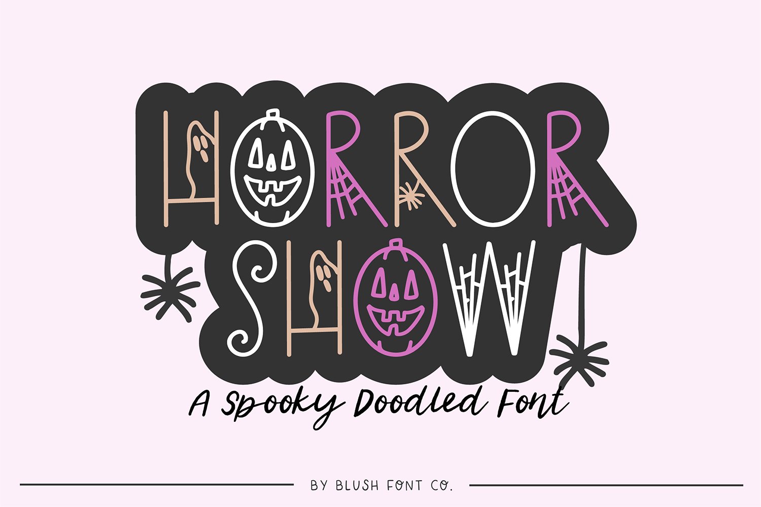 HORROR SHOW Doodled Halloween Font cover image.