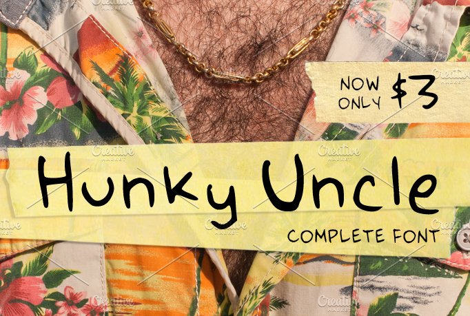 Hunky Uncle Handwritten Script Font cover image.
