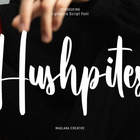 Hushpites Condensed Script Font cover image.